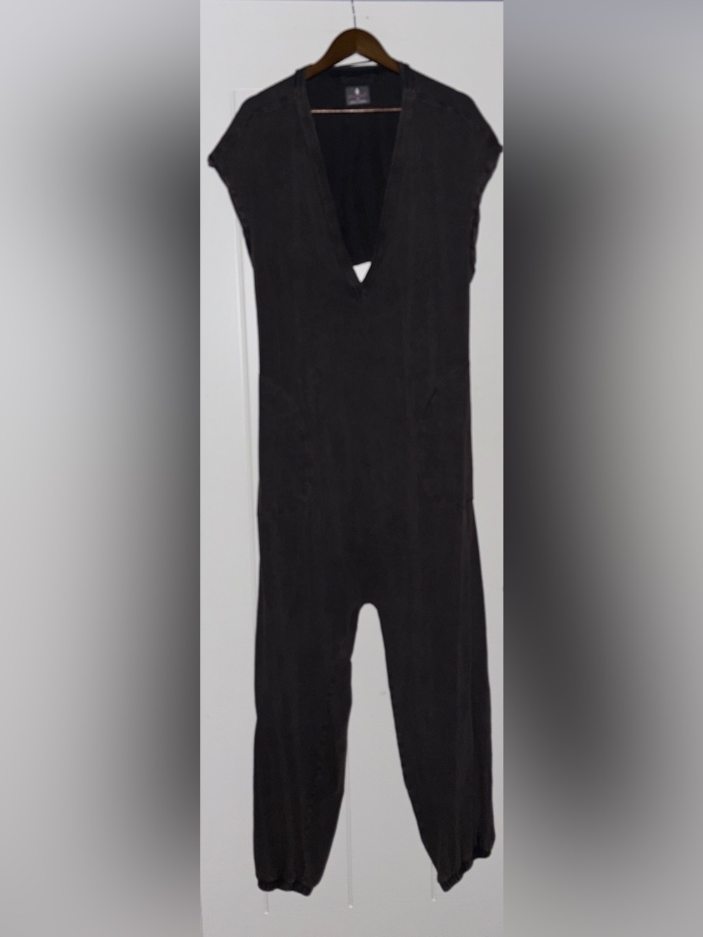 Free People Hot Shot V-Neck Short Sleeve Jumpsuit Women XL Slouchy Soft Comfy